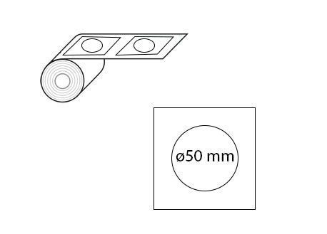 Étiquettes rondes ø50 mm jet d'encre et laser en rouleaux