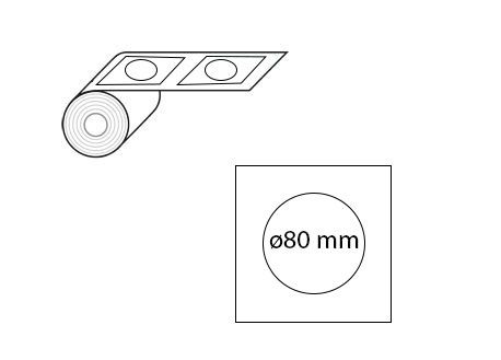 Étiquettes rondes ø80 mm jet d'encre et laser en rouleau