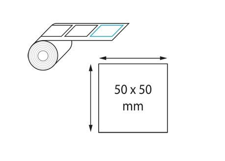 Étiquette logistique 50 x 50 mm transfert thermique en rouleau