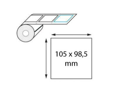 Étiquette logistique 105 x 98.5 mm transfert thermique en rouleau
