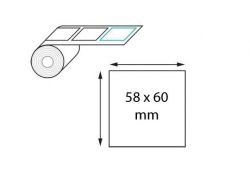 Étiquettes poids/prix thermique direct 58 mm x 60 mm en rouleaux