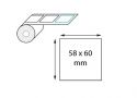Étiquettes poids/prix thermique direct 58 mm x 60 / 80 / 100  mm en rouleau