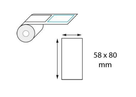 Étiquettes poids/prix thermique direct 58 mm x 80 mm en rouleaux