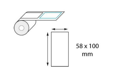 Étiquettes poids/prix thermique direct 58 mm x 100 mm en rouleaux