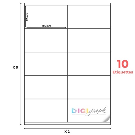 Planche A4 étiquettes 105 x 57 mm-Digigraph