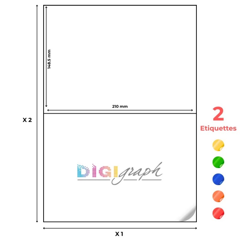 Planche A4 étiquettes 210 x 148,5 mm-Digigraph