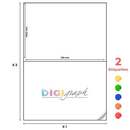 Planche A4 étiquettes 210 x 148,5 mm-Digigraph