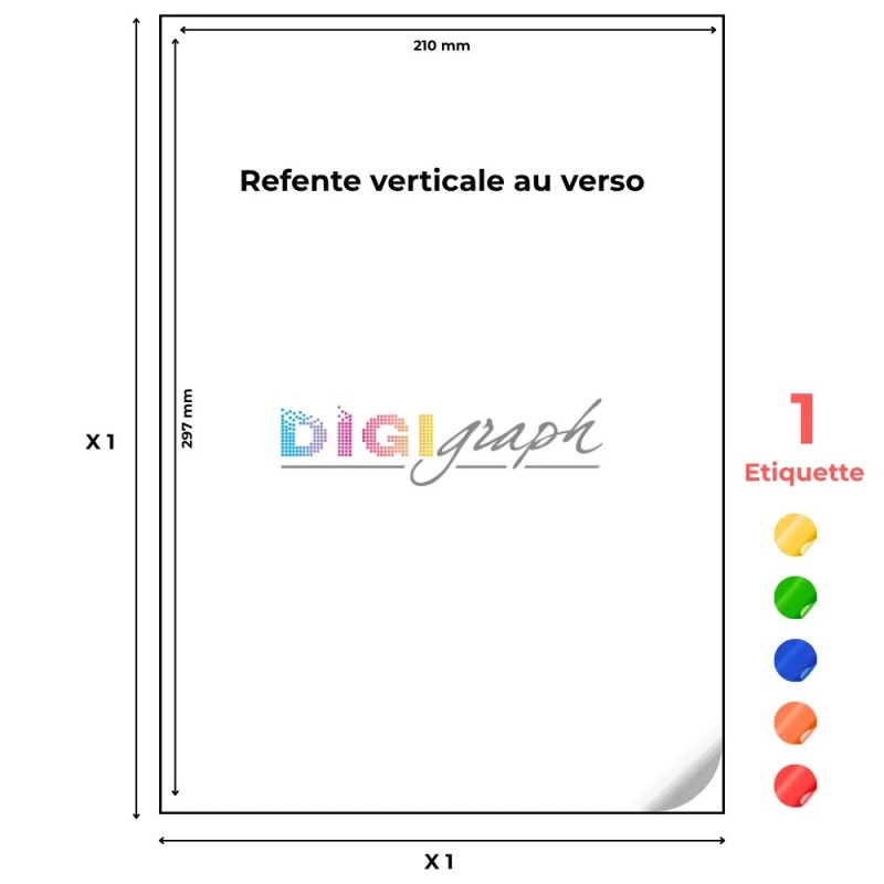 planche A4 étiquettes 210 x 297 mm-Digigraph