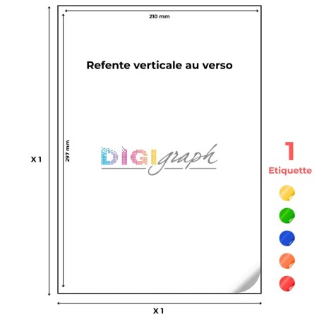 planche A4 étiquettes 210 x 297 mm-Digigraph