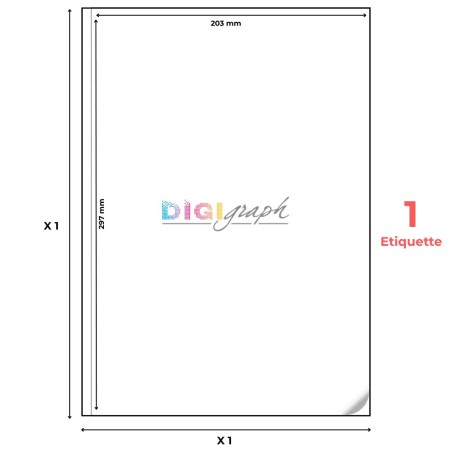 Planche A4 étiquettes 203 x 297 mm-Digigraph