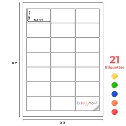 Planche A4 étiquettes  63,5 x 38,1 mm-Digigraph