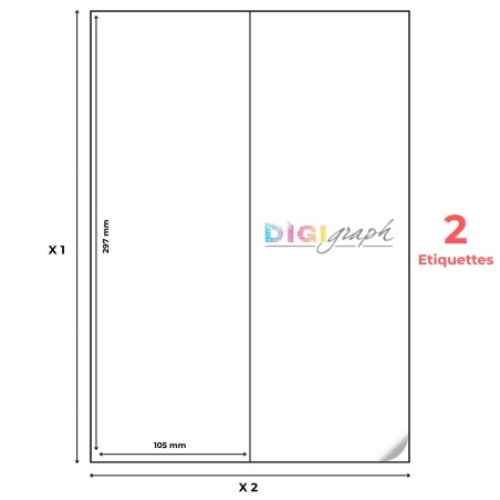 Planche A4 étiquettes 105 x 297 mm-Digigraph