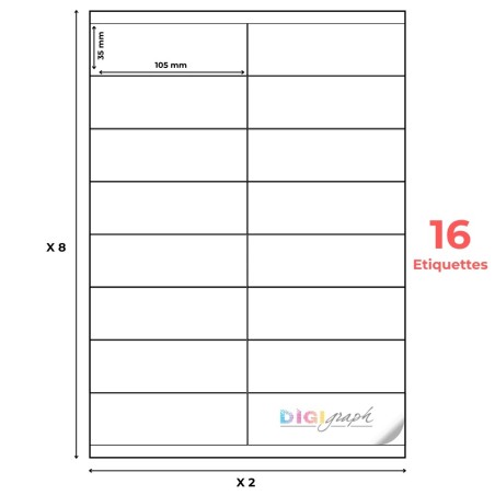 Planche A4 étiquettes 105 x 35 mm-Digigraph