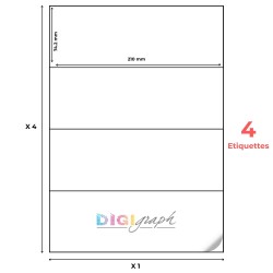 Planche A4 étiquettes 210 x 74,2 mm-Digigraph