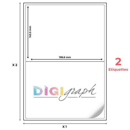 Planche A4 étiquettes 199,6 x 143,5 mm-Digigraph