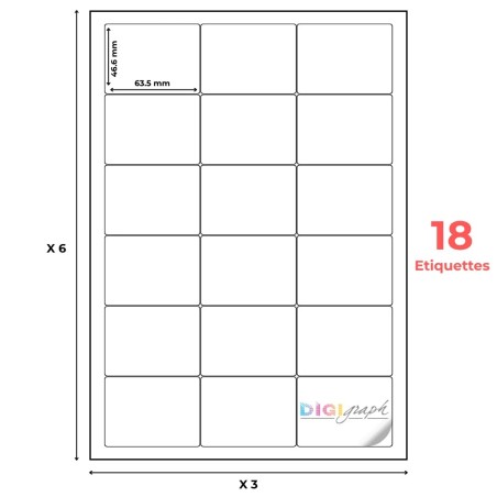 Planche A4 étiquettes 63,5 x 46,6 mm-Digigraph