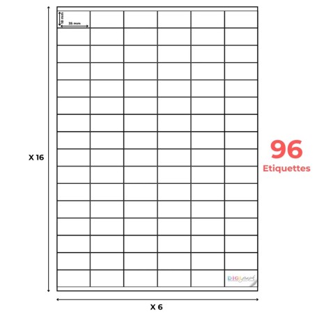 étiquette adhésive planche A4 35 x 18 mm-Digigraph