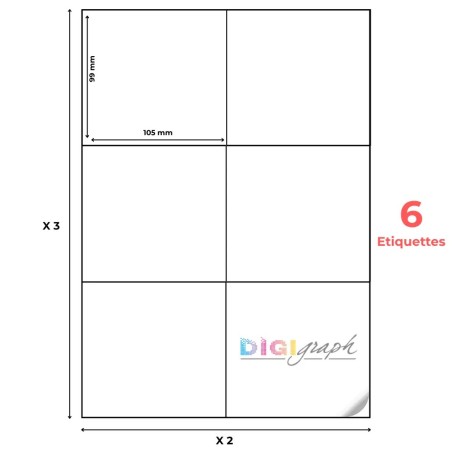 Planche A4 étiquettes 105 x 99 mm-Digigraph