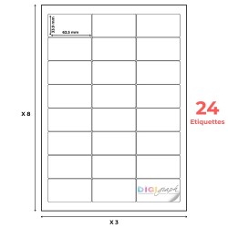 Planche A4 étiquettes  63,5 x 33,9 mm-Digigraph