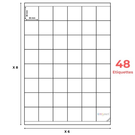 Planche A4 étiquettes 35 x 35 mm-Digigraph