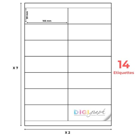 Planche A4 étiquettes 105 x 39 mm-Digigraph