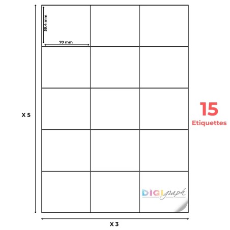 Planche A4 étiquettes 70 x 59,4 mm-Digigraph
