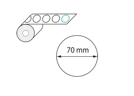 Etiquettes diamètre 70 mm jet d'encre et laser en rouleau 