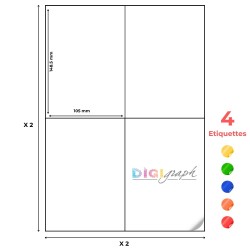 Planche A4 étiquettes 105 x 148,5 mm-Digigraph