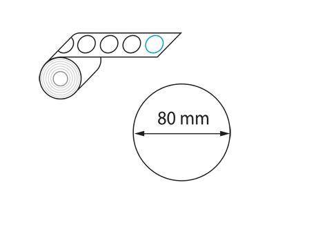 Etiquettes diamètre 80 mm jet d'encre et laser en rouleau