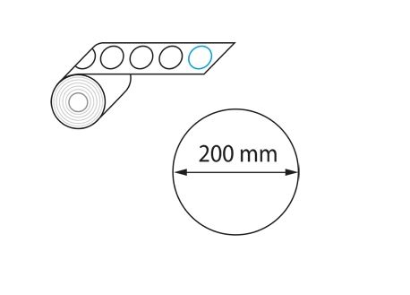 Etiquettes diamètre 200 mm jet d'encre et laser en rouleau